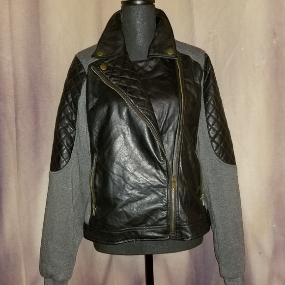 Madden Girl Faux Leather Bomber Jacket - Picture 2 of 6